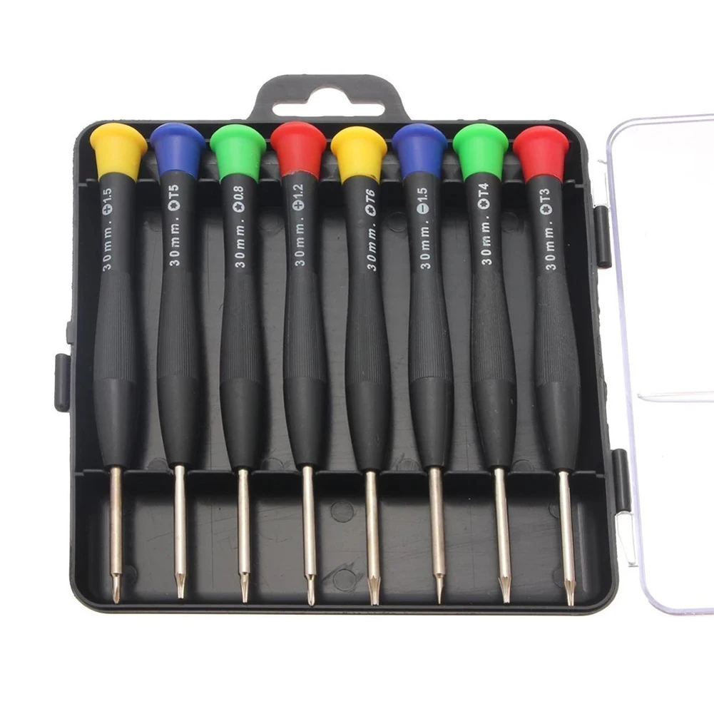 

8pcs Precision Screwdriver Set T3 T4 T5 T6 Torx Cross Slotted Star Magnetic Screwdriver Bit Repair Kit Disassembly Opening Tools