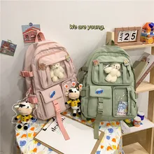 

New Cute Women Backpacks Waterproof Multi-Pocket Nylon School Backpack for Student Female Girls Kawaii Laptop Book Pack Mochilas