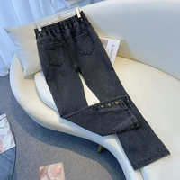 Plus Size 7XL 160kg Autumn Women Jeans Elastic Wasit Wide Leg Jeans for Woman Pants Big size Jeans Oversized Women Clothes - Image 2