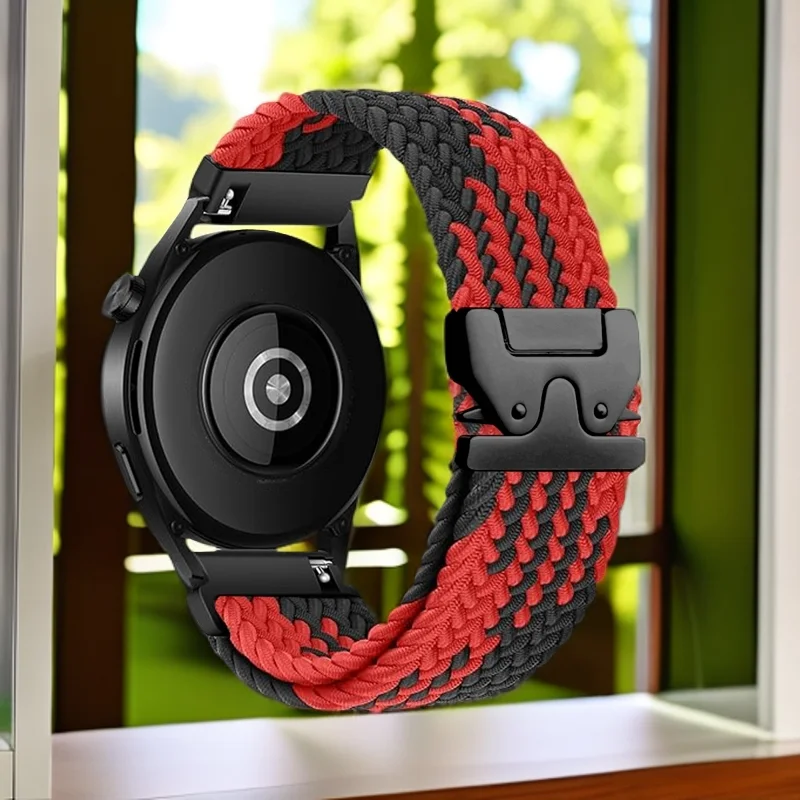 Braided Loop Parachute Buckle Nylon Elastic Bracelet Band