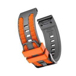 Two - Tone Silicone Strap for Sports Watches - QuickFit Design (Grey orange)