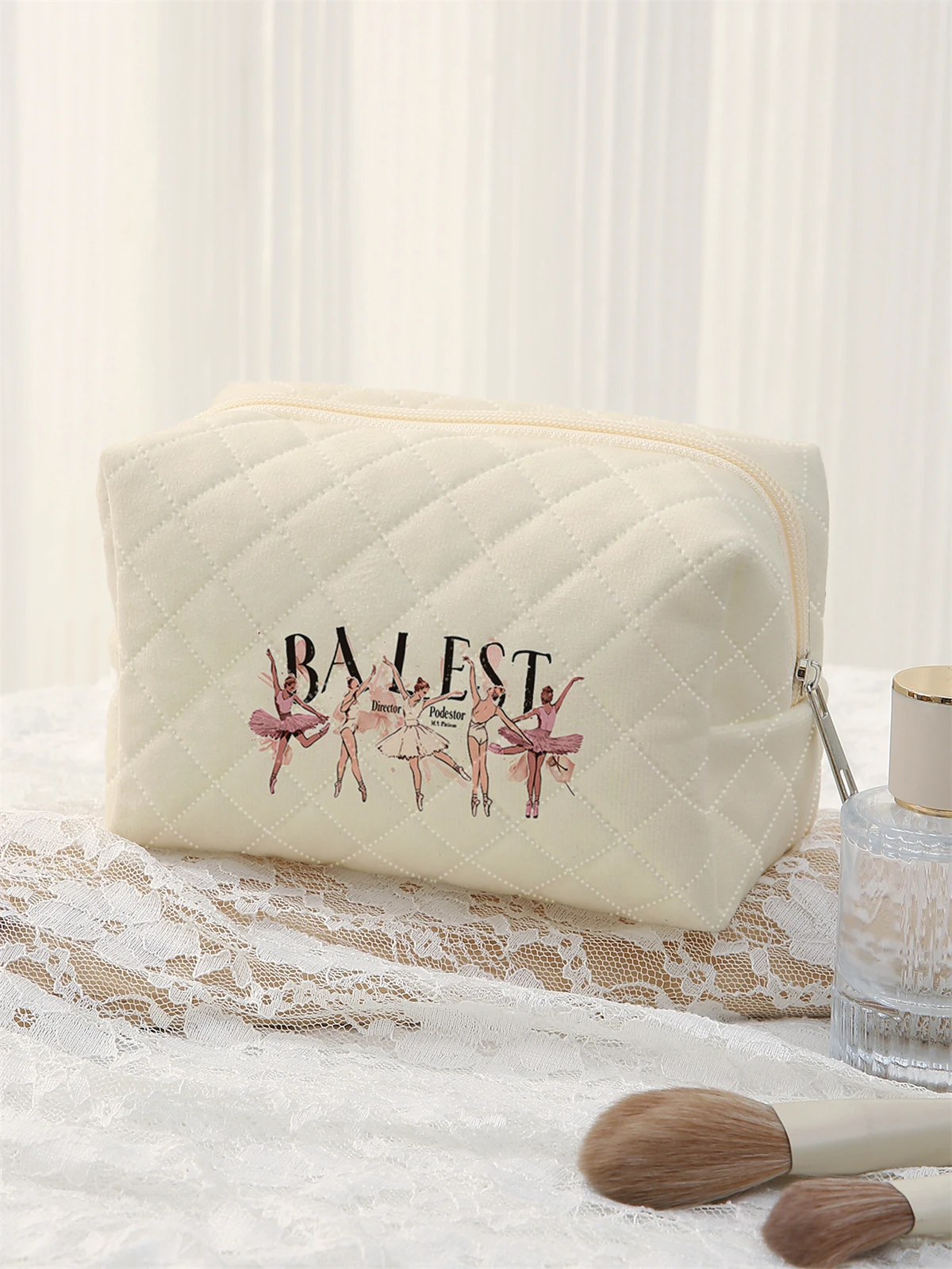 1 Set Portable Makeup Bag, Large Capacity Design, Easily Accommodate Your Cosmetics, Lightweight And Portable For Storing Cosmet