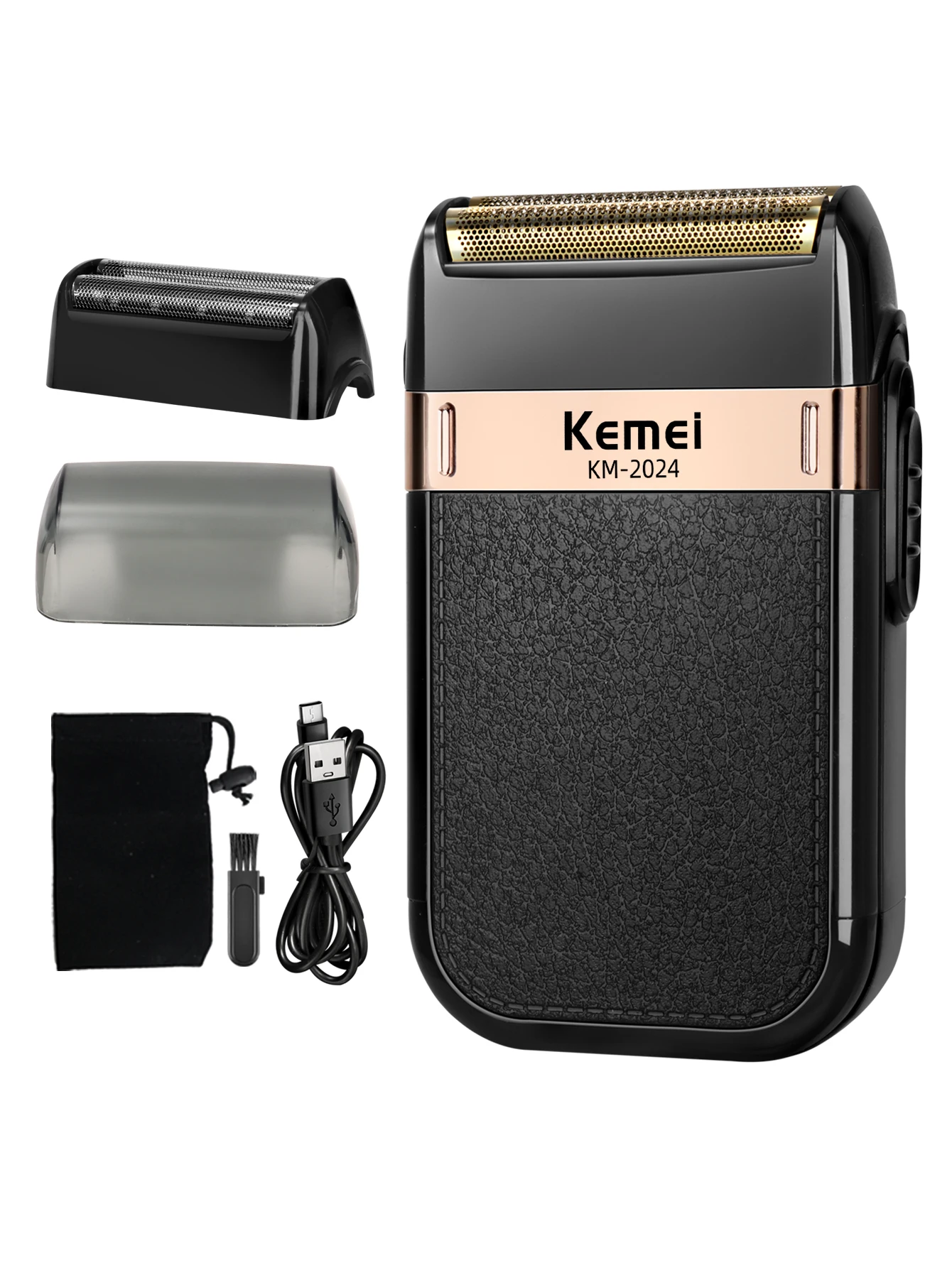 

Kemei Electric Shaver for Men Waterproof Twin Blade Reciprocating Cordless Razor USB Rechargeable Shaving Machine Barber Trimmer