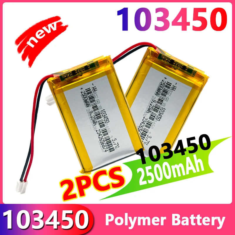 

3.7V 103450 2500mAh Lipo Polymer Lithium Rechargeable Battery For GPS navigator GPS MP5 Bluetooth Speaker headset camera e-book