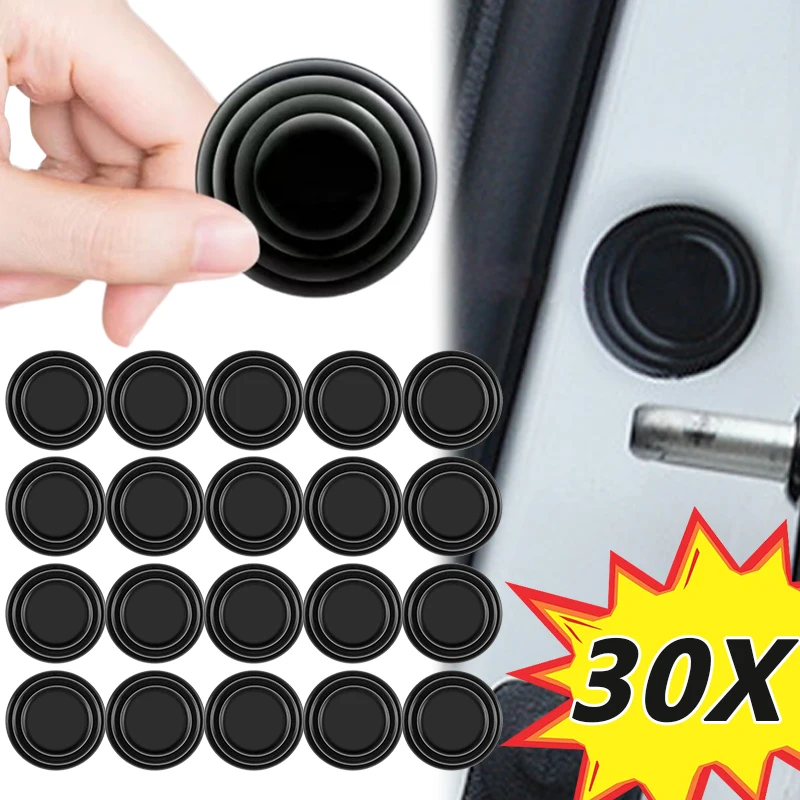 

10/30PCS Car Door Anti-shock Silicone Pad Universal Anti-Noise Buffer Gasket Anti-collision Door Sticker Soundproof Crash Pad