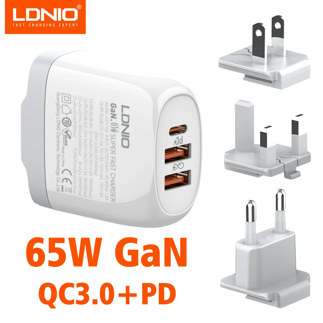 3 Port 65W Charger