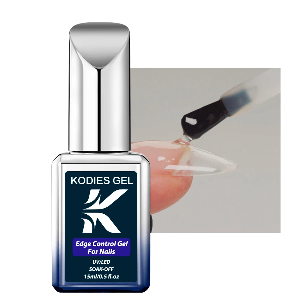 KODIES 젤 엣지 컨트롤 젤 매니큐어, 반영구 UV 강한 두꺼운 씰 강화 젤 바니시, 네일 아트 향상, 15ml