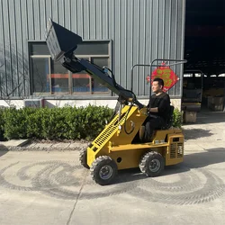 Mini cargadores de dirección de deslizamiento con certificado CE EPA, cargador de dirección de deslizamiento con ruedas