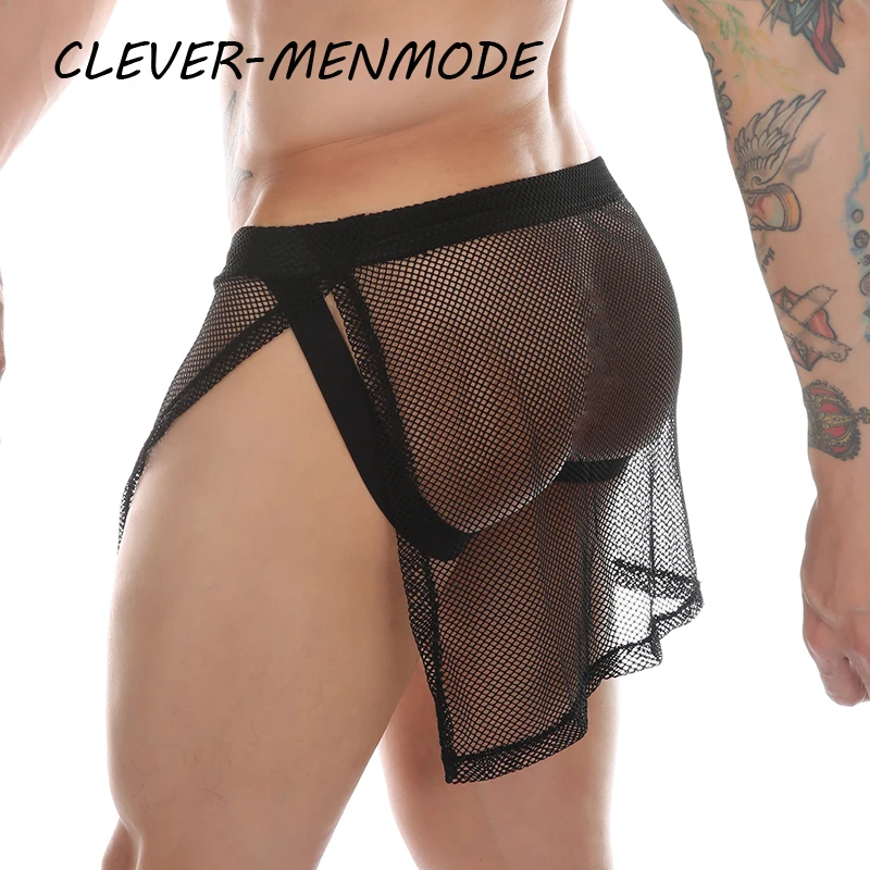 Men's Sexy PU Leather Side Opening Skirt