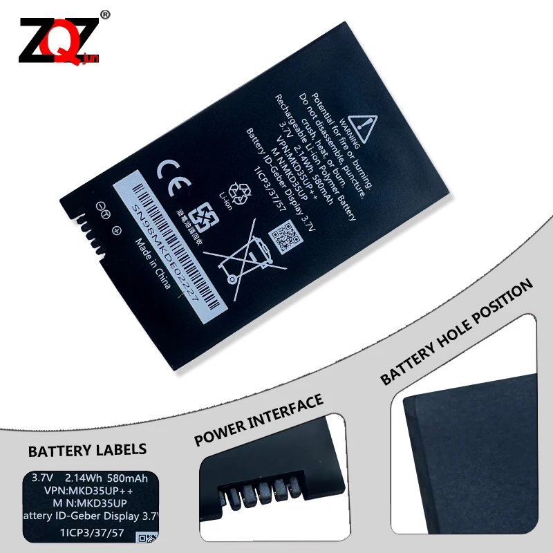 3.7V MKD35UP Remote LCD Key Battery For BMW 530le 730 740 745 760li X3 X4 X5 1ICP3/37/57 9442976-01 2.14Wh 580mAh High Quality