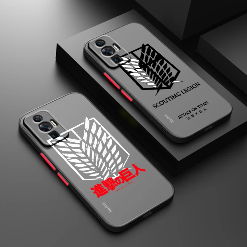 Attack On Titan Logo Per Redmi 12C 11A 10X 10C 10A 9C Nfc 9At 9A 9T 8A 7A A2 Plus Power Custodia Per Telefono Traslucida Smerigliata