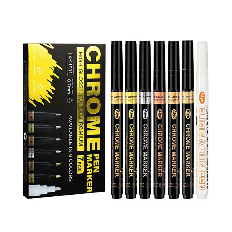 ChromeMetalMarker071mmRoseGoldColorMatchPaintPenColouring