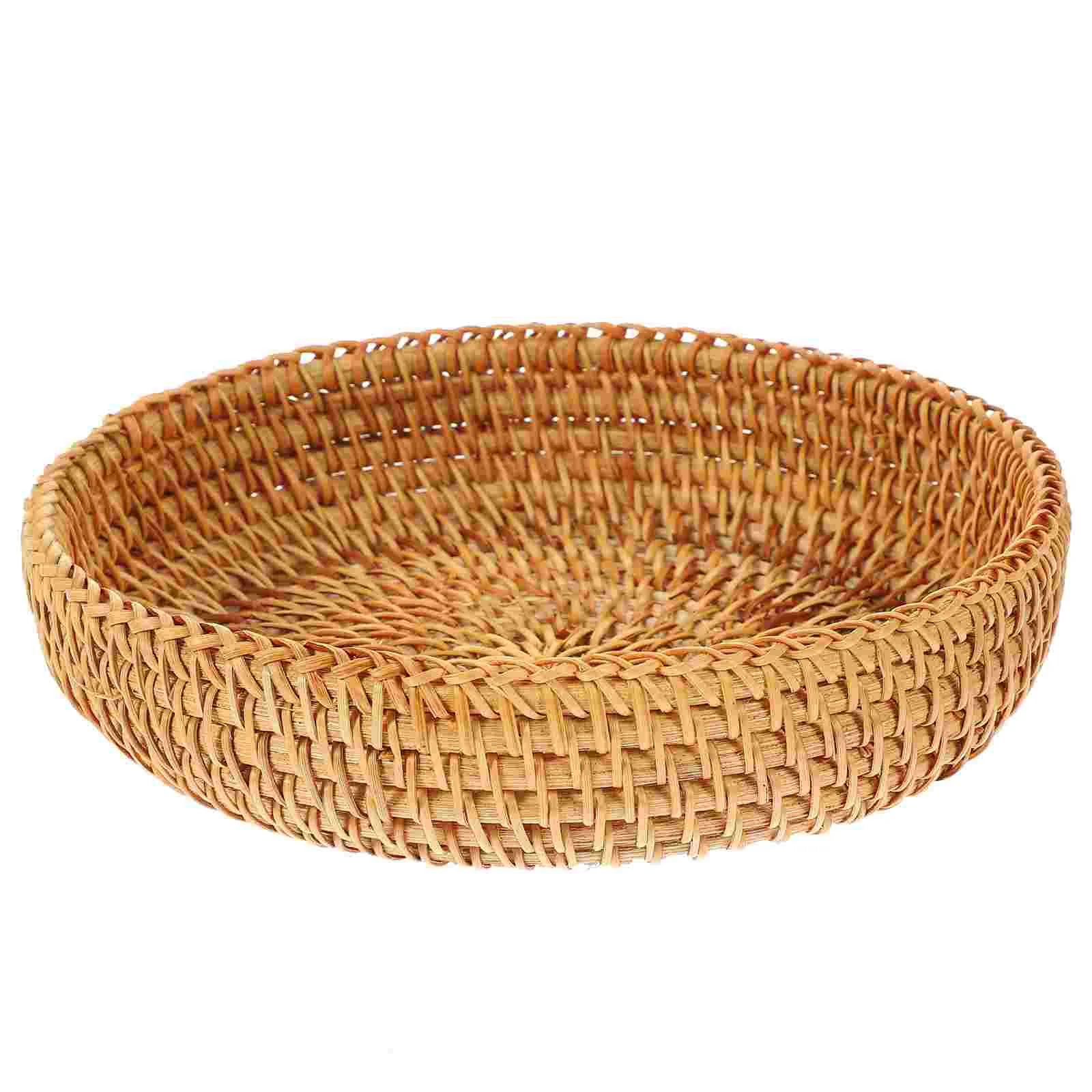 

Rattan Round Fruit Baskets Wicker Storage Bowls Serving Potatoes Onions Bread Basket Stackable Fruit Holder