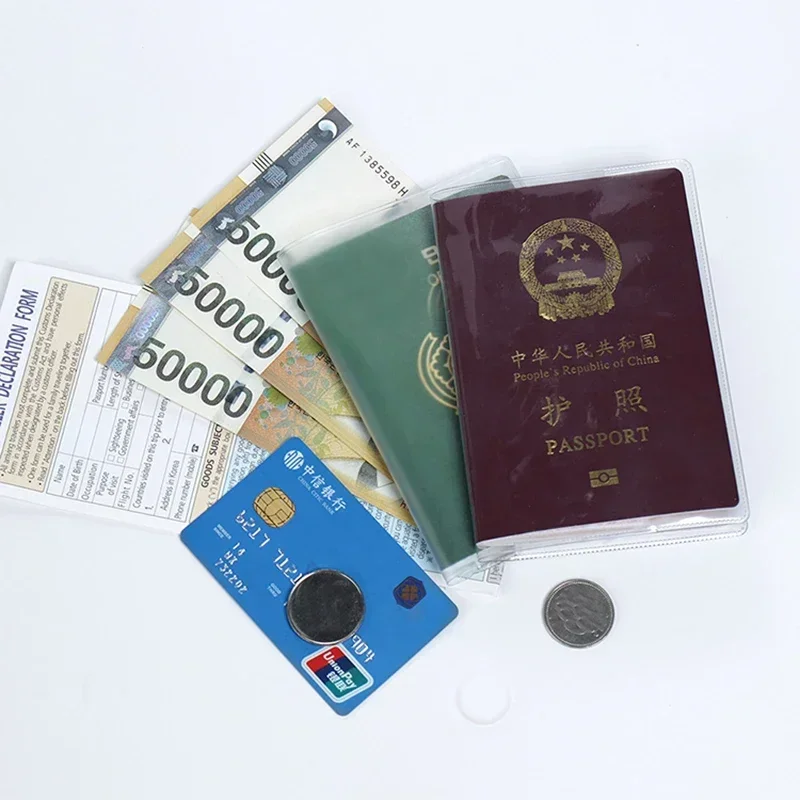 1/5/10/20 PCS Transparent Passport Protective Cover PVC Travel Dirt Protection Passport Cover Waterproof Credit Card Holder Bags - 2