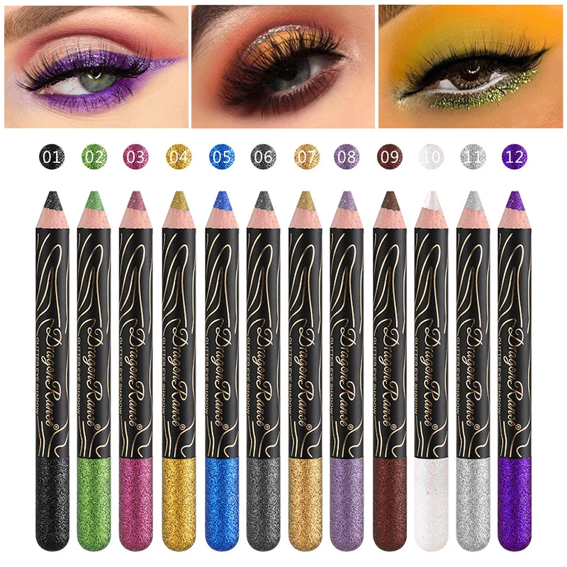 

New Multicolor Glitter Eyeshadow Pencil Pearlescent Shiny Eyeliner Lying Silkworm Highlight Eyeshadow Pen Eyes Makeup Cosmetics