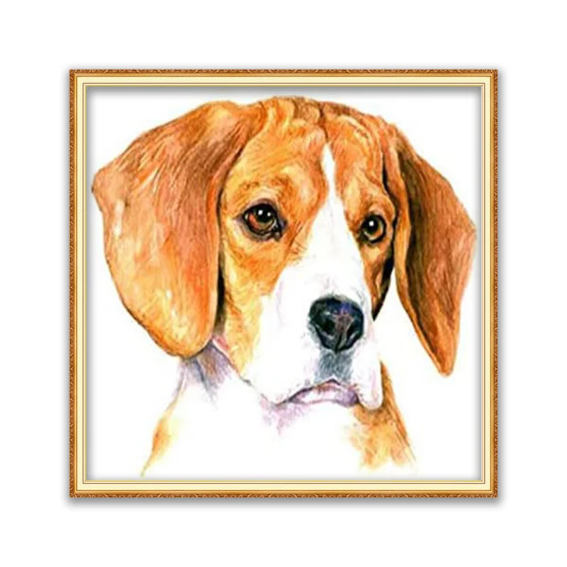 Tier Hund Beagle DIY Stickerei Kreuz Stich 11CT Kits Handwerk Hand Set Gedruckt Leinwand Baumwolle Faden Dekoration Großhandel – Detail 12