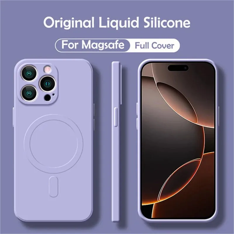 Magnetic Liquid Silicone Phone Case with Soft MagSafe Compatibility