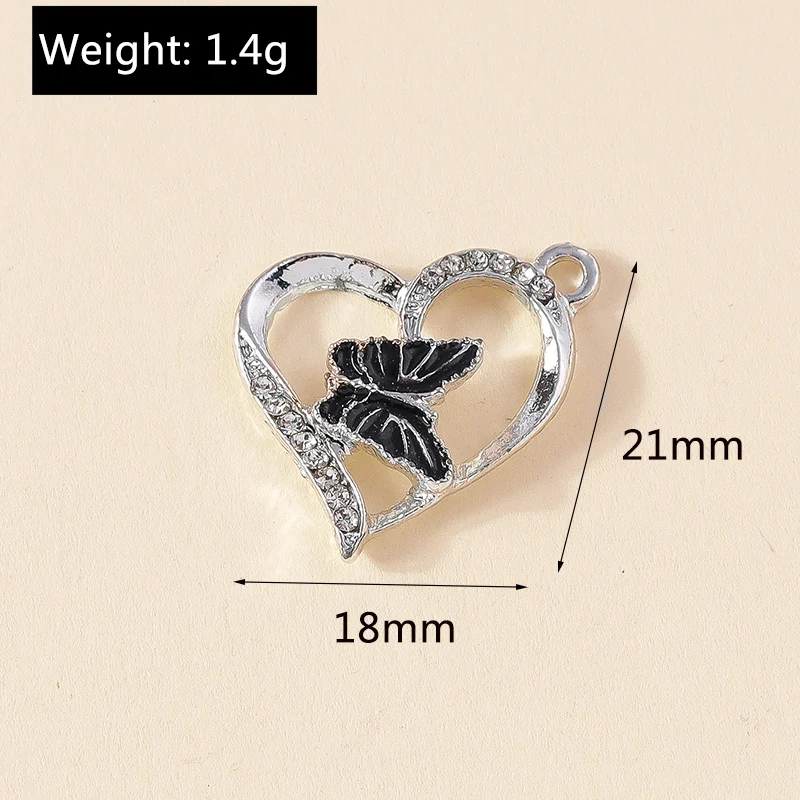 Leslie 10 Stück exquisite schwarze Kristall-Schmetterlings-Charms für Halskette, Ohrringe, Armbänder, Anhänger, handgefertigter Statement-Schmuck zum Selbermachen – Detail 11