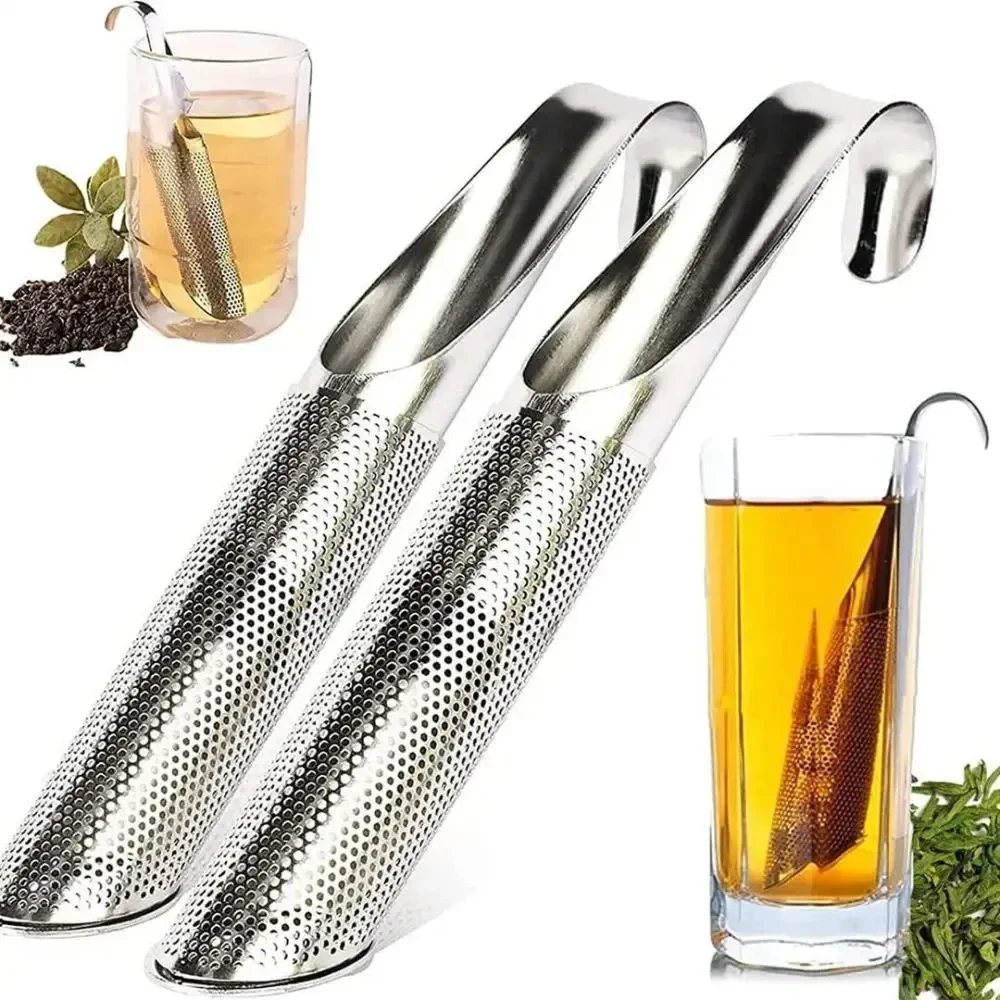 304 Stainless Steel Tea Strainer tea Water Separator tea Filter pipe Type Hanging Handle Kitchen Accessories