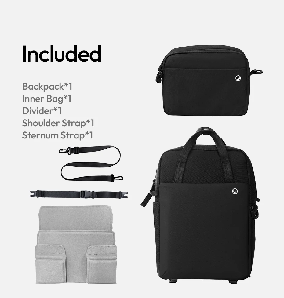 Lightweight Travel Backpack 20L Storage Bag for Camera Fill Light Laptop with Bu