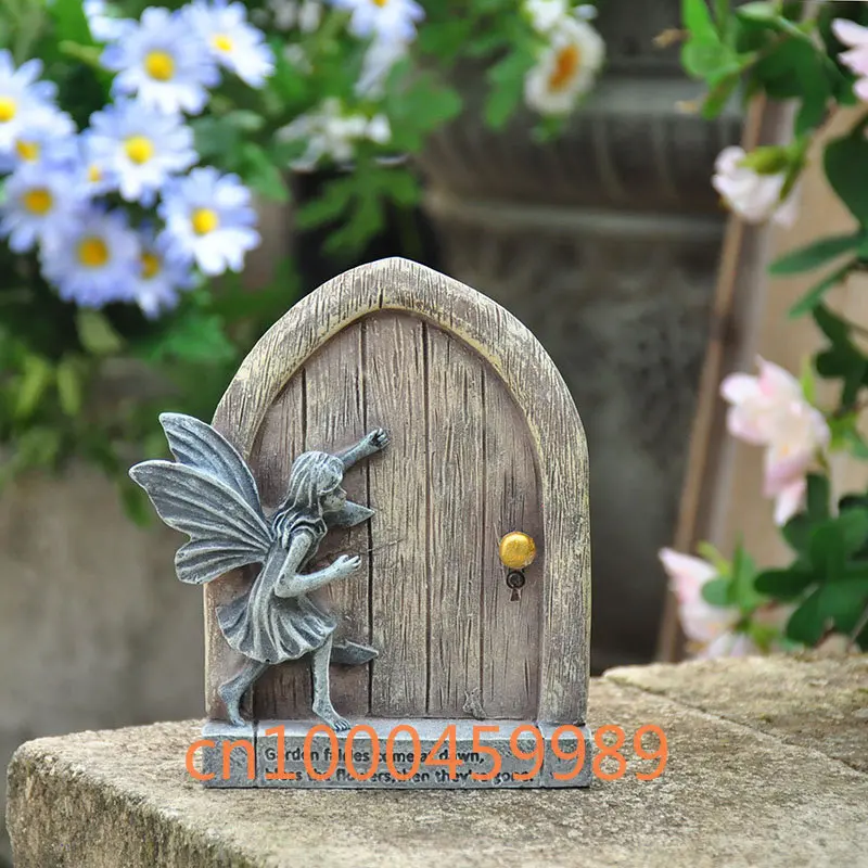 

Сельская сельская винтажная открывающаяся дверь, сказочный сад с цветами, настенная Подвеска для террасы, увлажняющая сцена, уличное украшение