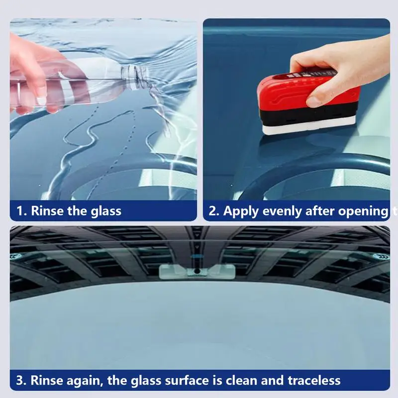 Car Glass Cleaner 60/120ml Brush For Car Windshield Oil Film Cleaner Automotive Glass Sponge Cleaning Polishing Care Maintenance