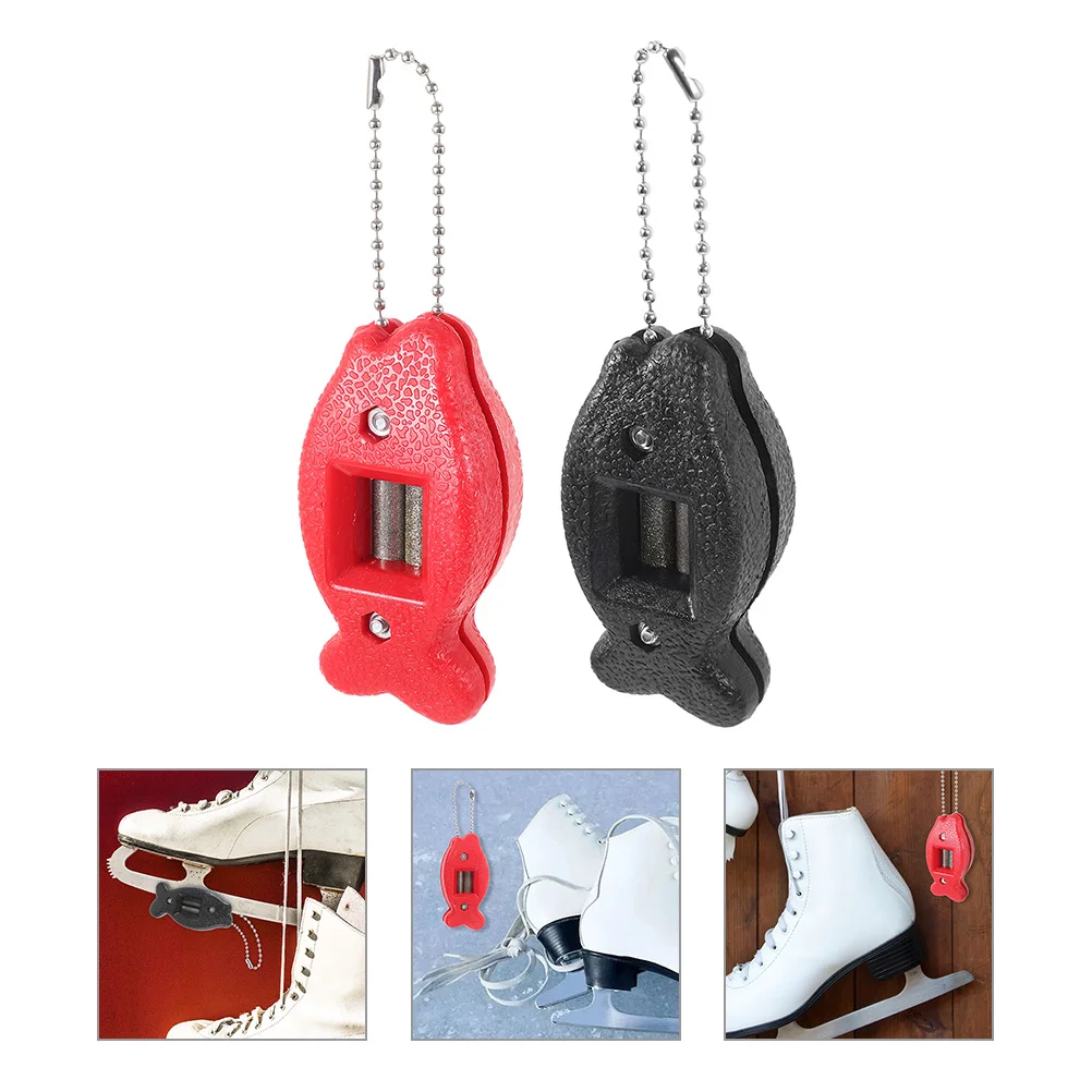 Sharpener Ice Shoe Portable Skate Sharpening Key Ring Convenient Abs Blades Tool