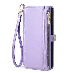 Luxury Card Slot Flip Cover Phone Protective Case for Huawei Nova 5 (Purple)