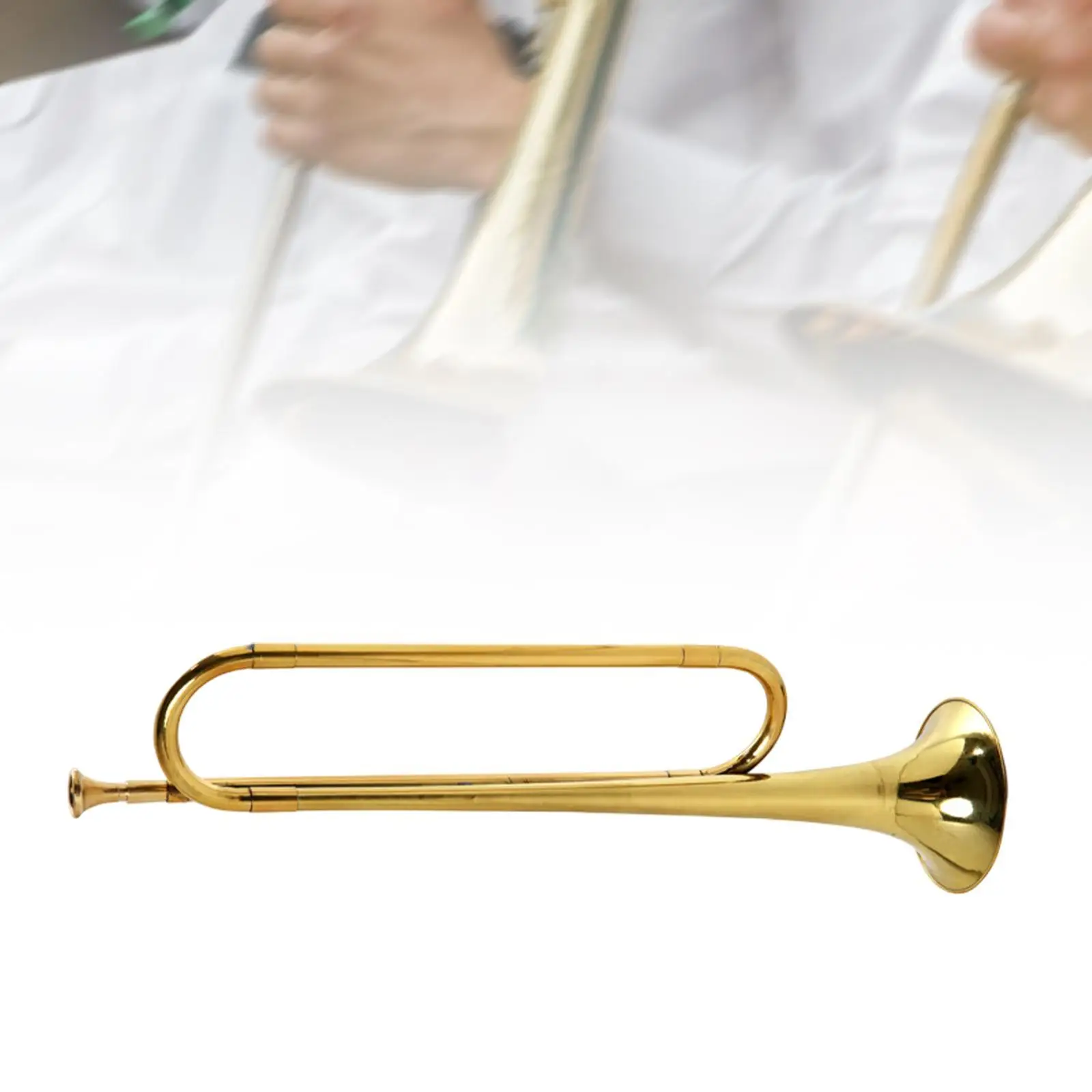 Trumpet Blowing Bugle Marching Band Instrument with Mouthpiece Bugle Trumpet C Key for Stage Performance