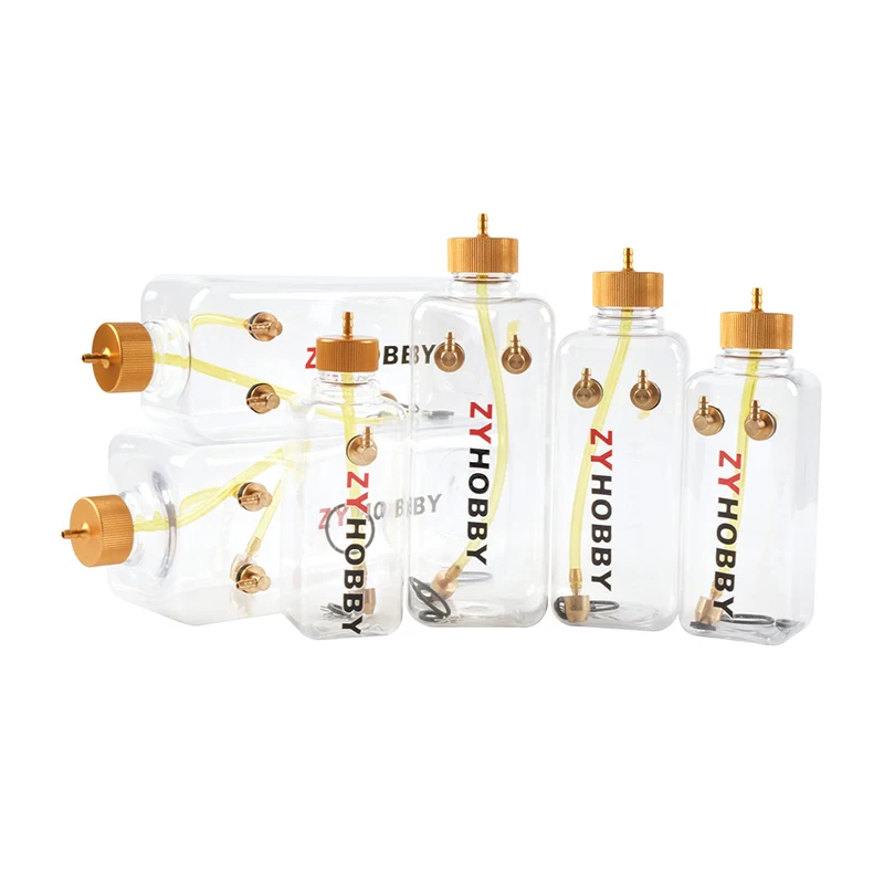 RC Fuel Tank Transparent Plastic Square Bottle 260/360/500/700/1000/1500 ML/CC CNC Aluminum Alloy for Gas Nitro Airplane Model 3