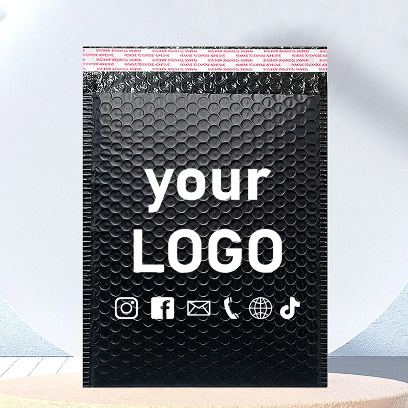 Minimum order of 50 pieces black bubble bag express packaging storage bag plastic self-adhesive thickened printing