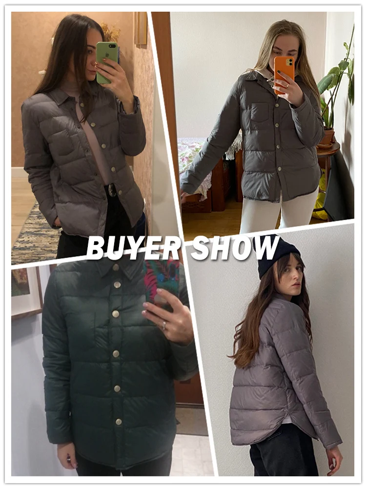 Fitaylor Autumn Winter Women Turn Down Collar Down Coat Ultra Light 90% White Duck Down Jacket Single Breasted Windproof Parkas images - 6