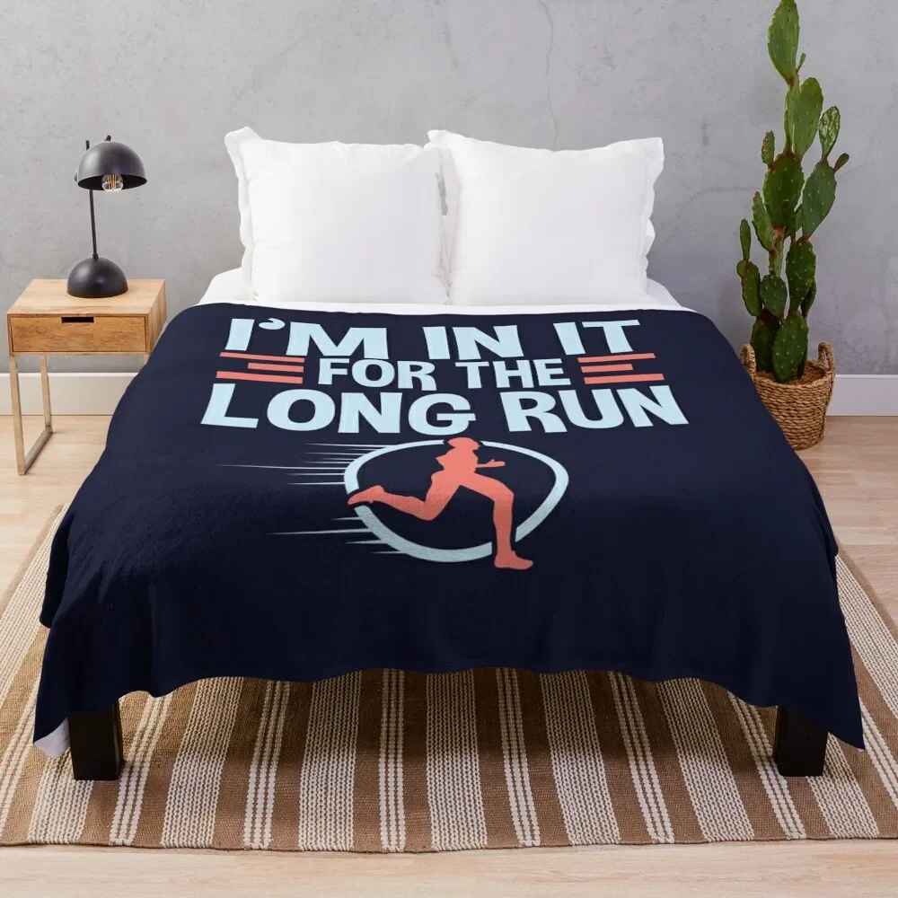 

Runner Quotes Gifts - I'm In It For The Long Run Throw Blanket Flannel Extra Large Throw Blankets