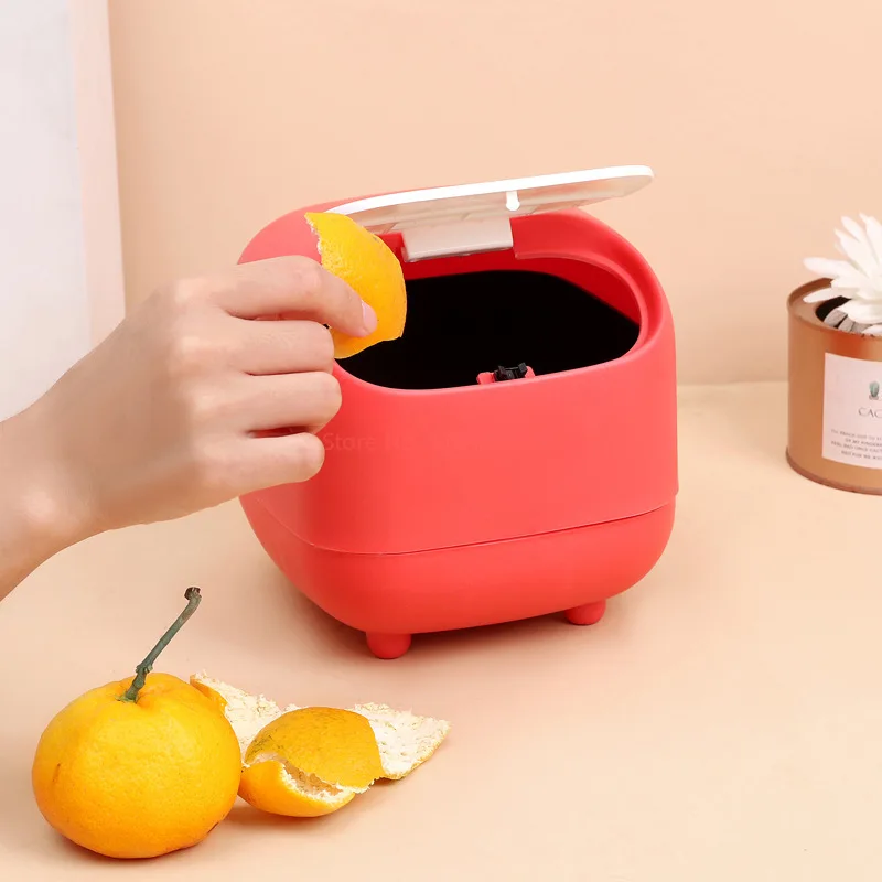 Desktop Trash Can Sanrio Cute Desktop Trash Can Lid Simple Bedhead Office Household Garbage Storage Products