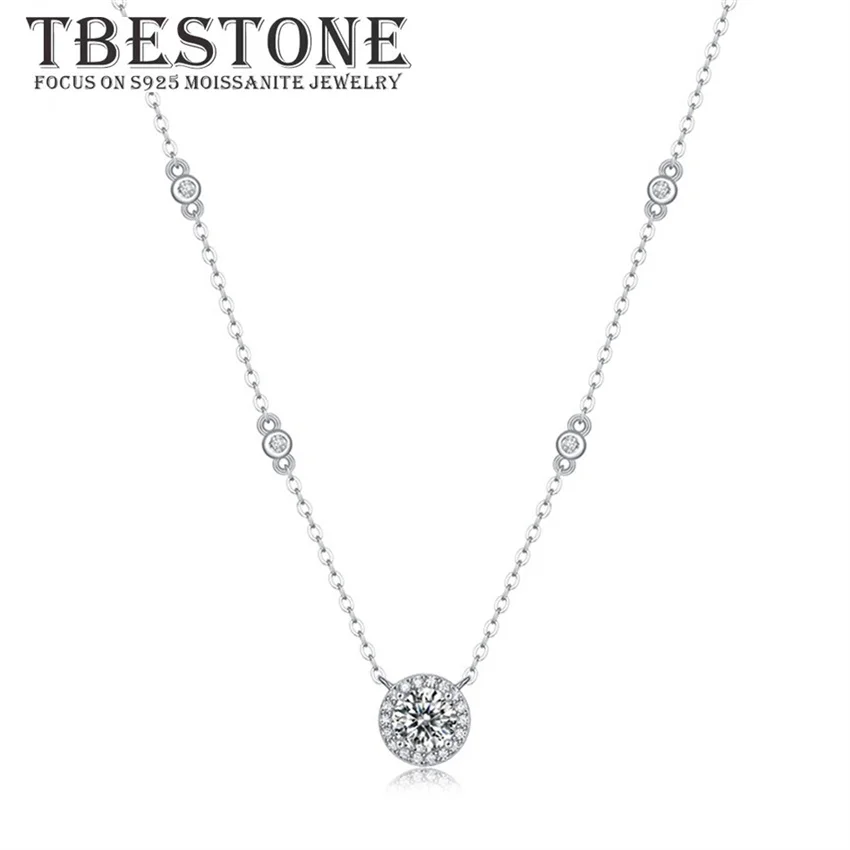 1 Carat Moissanite 925 Sterling Silver Pendant Necklace Women's Jewelry