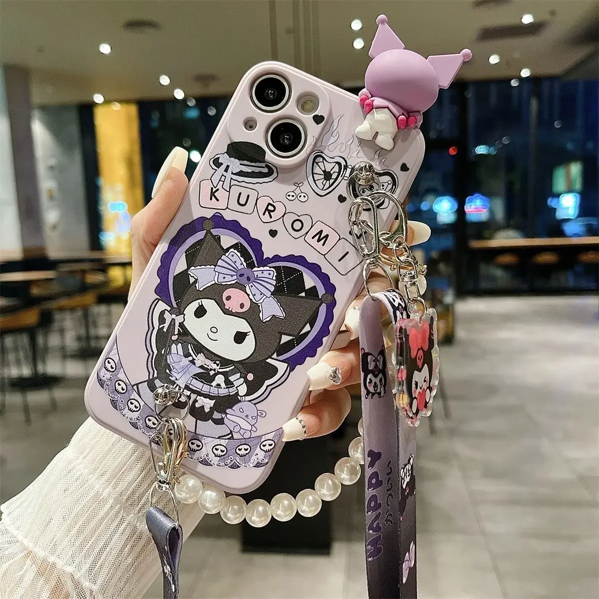 thumbnail image 1 of Sanrio Kuromi Cute Phone Cases For iPhone 15 14 13 12 11 Pro Max Mini XR XS MAX 8 X 7 SE Plus Anti-drop Soft Silicone Cover, 1 of 5