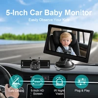 Автомобильный радионяня с видом на заднем сиденье, камера ночного видения с 5-дюймовым экраном, детское автомобильное зеркало для малышей