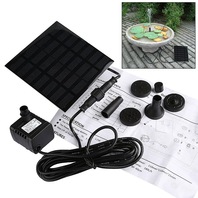 Solar Water Fountain Pool Solar Garden Fountain Pump Waterfall Outdoor Bird Bath Running Powered Floating Decoration solar fountain solar fountain pump water fountain garden pond fountain solar water pump