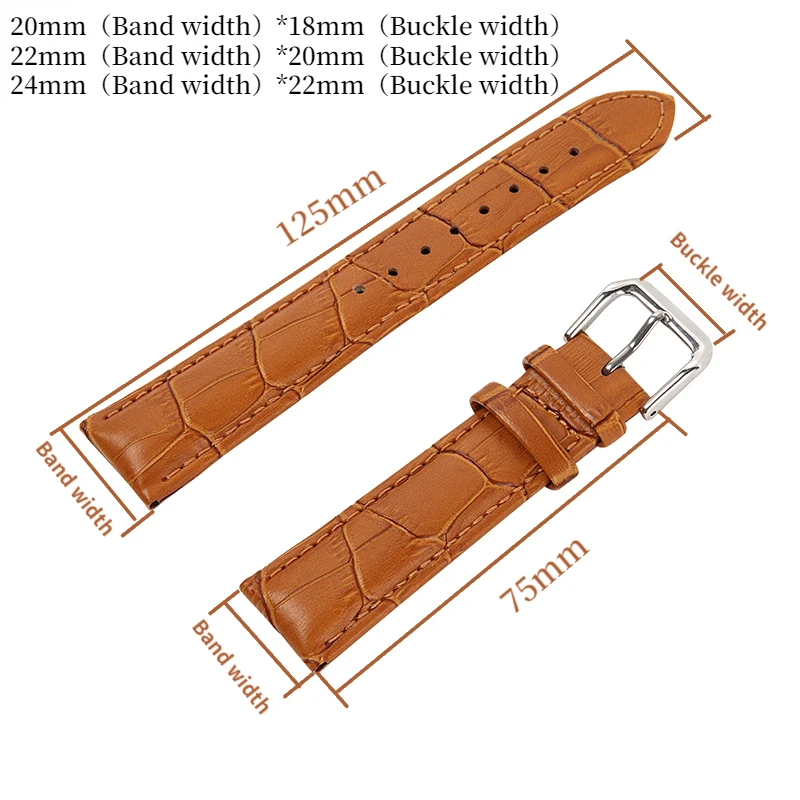 Premium Calfskin Leather Watch Strap with Free Tool - Universal Fit