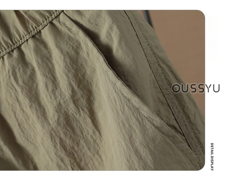 Markenkleidung Sommer Dünne Herren Outdoor Schnelltrocknende Wander-Shorts Elastischer Bund Kordelzug Cargo Freizeit-Shorts Khaki Grau Blau – Detail 16
