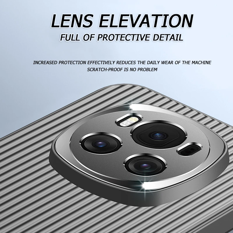 Coque de téléphone Honor Magic 6 Pro à rayures 3D en métal avec trou fin pour protéger l'appareil photo, coque souple mate antichute et anti-empreintes digitales_voghion.com
