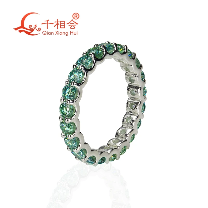 0.1ct 3mm green color round  moissanite diamond ring s925 silver Eternity Band jewelry  Engagement Ladies men wood custom wedding valentine walnut proposal engagement ring holder box packaging earring storage ladies gift bead case