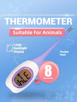 Aique rápido 8s termômetro retroiluminado sonda macia digital febre rápida à prova dwaterproof água oral axilas medidor de temperatura febril criança adulto 1