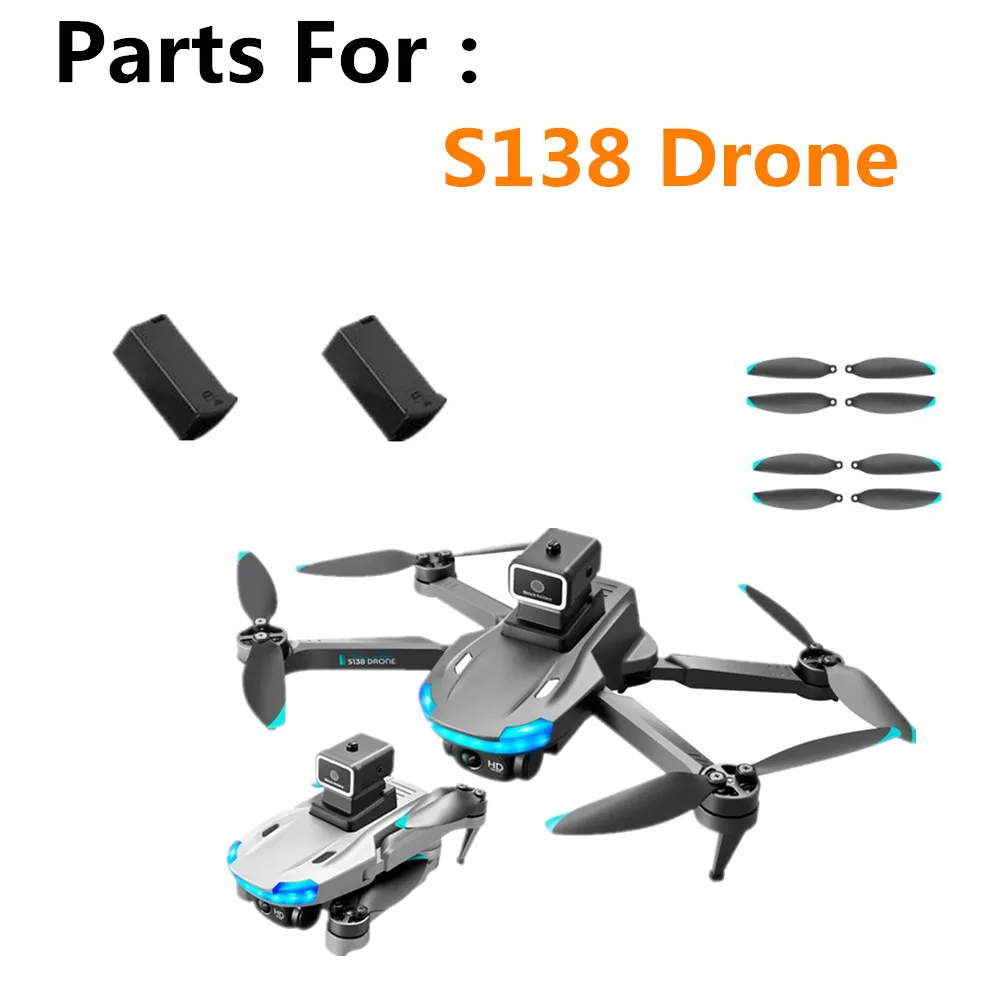 

S138 Mini Drone Battery Propeller Maple Leaf / S138 Drones Spare Parts Original Accessories 3.7V 1600Mah