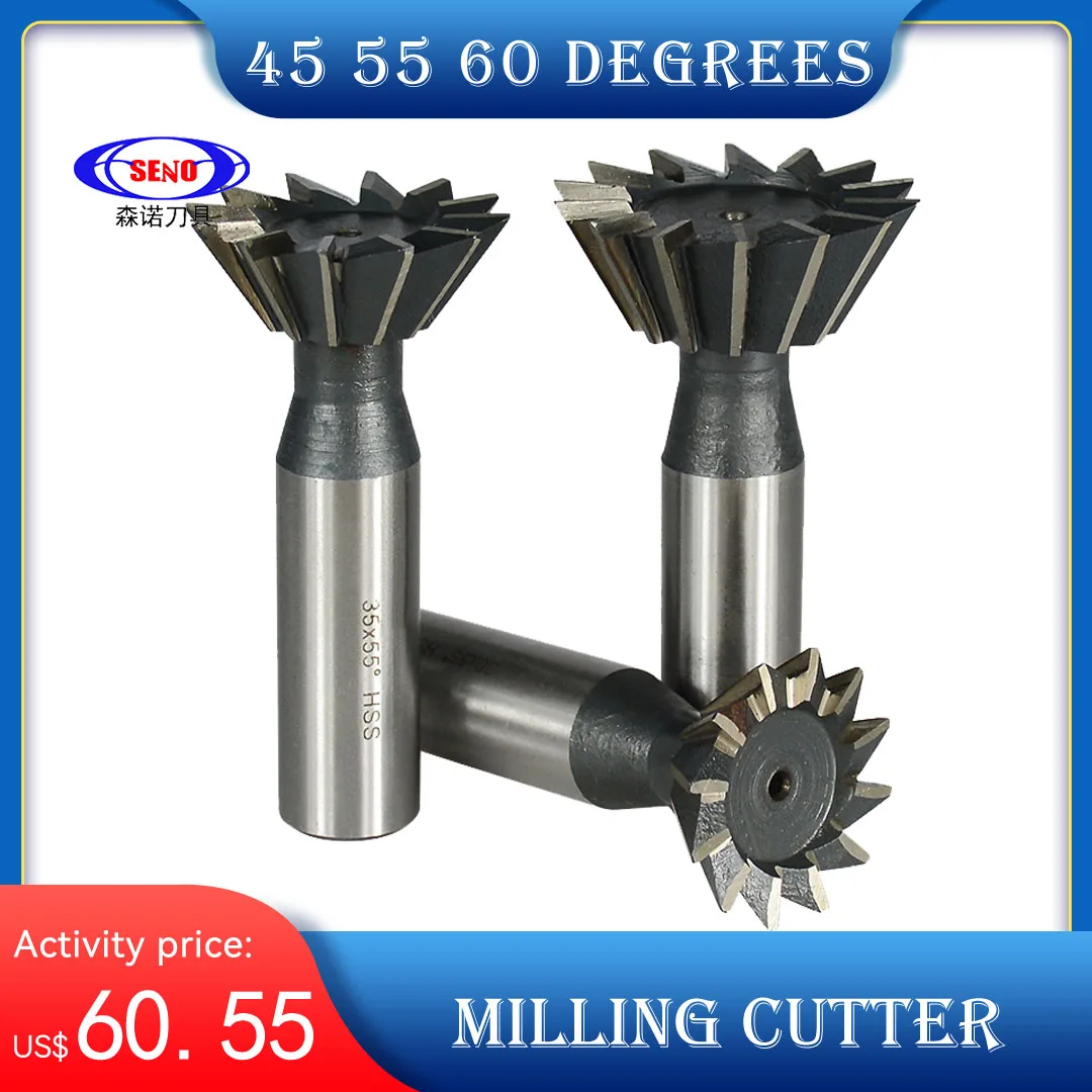 SENO 45 55 60 Degrees Dovetail Milling Cutter CNC Router Bit Straight