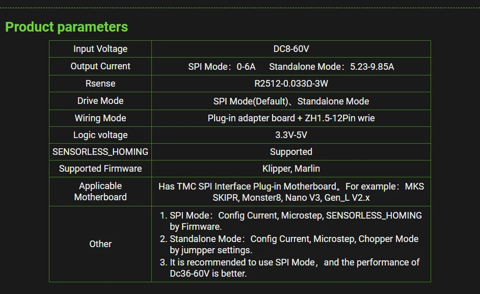 mks makerbase alta corrente alta valtoge stepper motor driver spi modo de marlin klipper peças da impressora