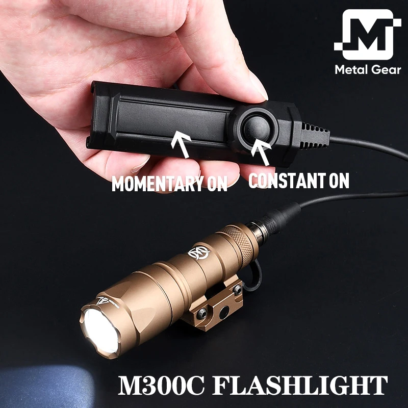 

Tactical Flashlight M300 M300A MINI Scout Light Airsoft Gun Hunting Military Weapon Light With Dual Function Pressure Switch