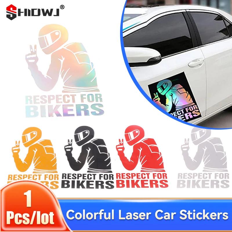 

15x11CM Respect For Biker Sticker Funny Auto Stickers On Car Motorcycle Cool Motorcycle Vinyl 3D Reflective Sticker And Decals