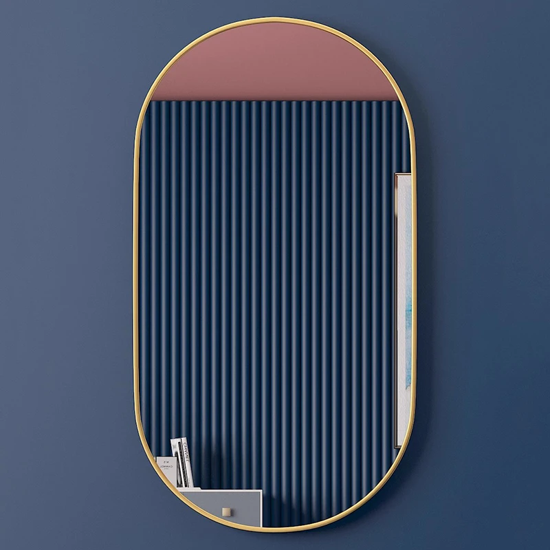 전신 거울 롱 골드 Miroir 샤워 욕실, 대형 목욕 메이크업 적용, 포켓 장식, 라운드 에펠로 파라 반헤이로 컴팩트 