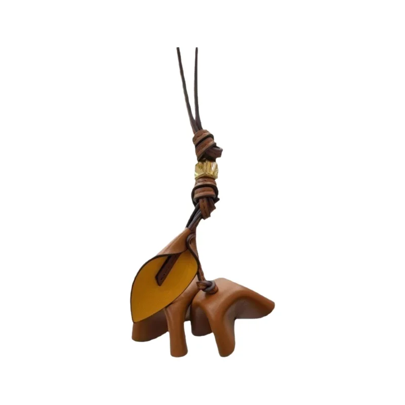 Handmade Floral Cowhide Leather Bag Charm – Versatile Pleated Flower Decoration